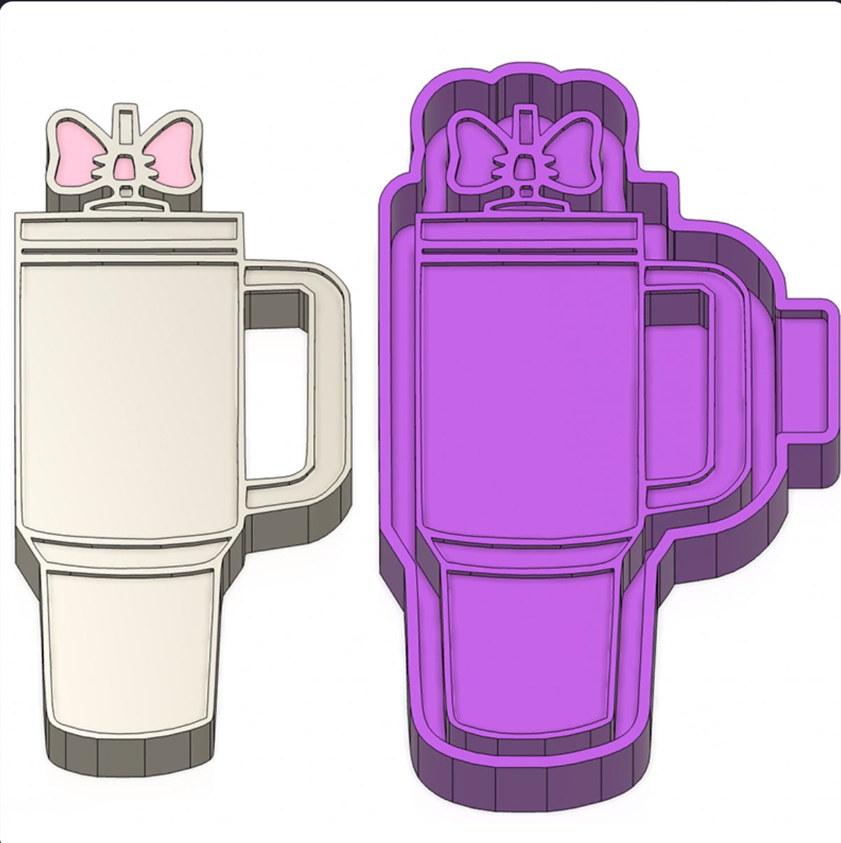 Stanley tumbler with bow and svg for cardstock | BandA molds and more